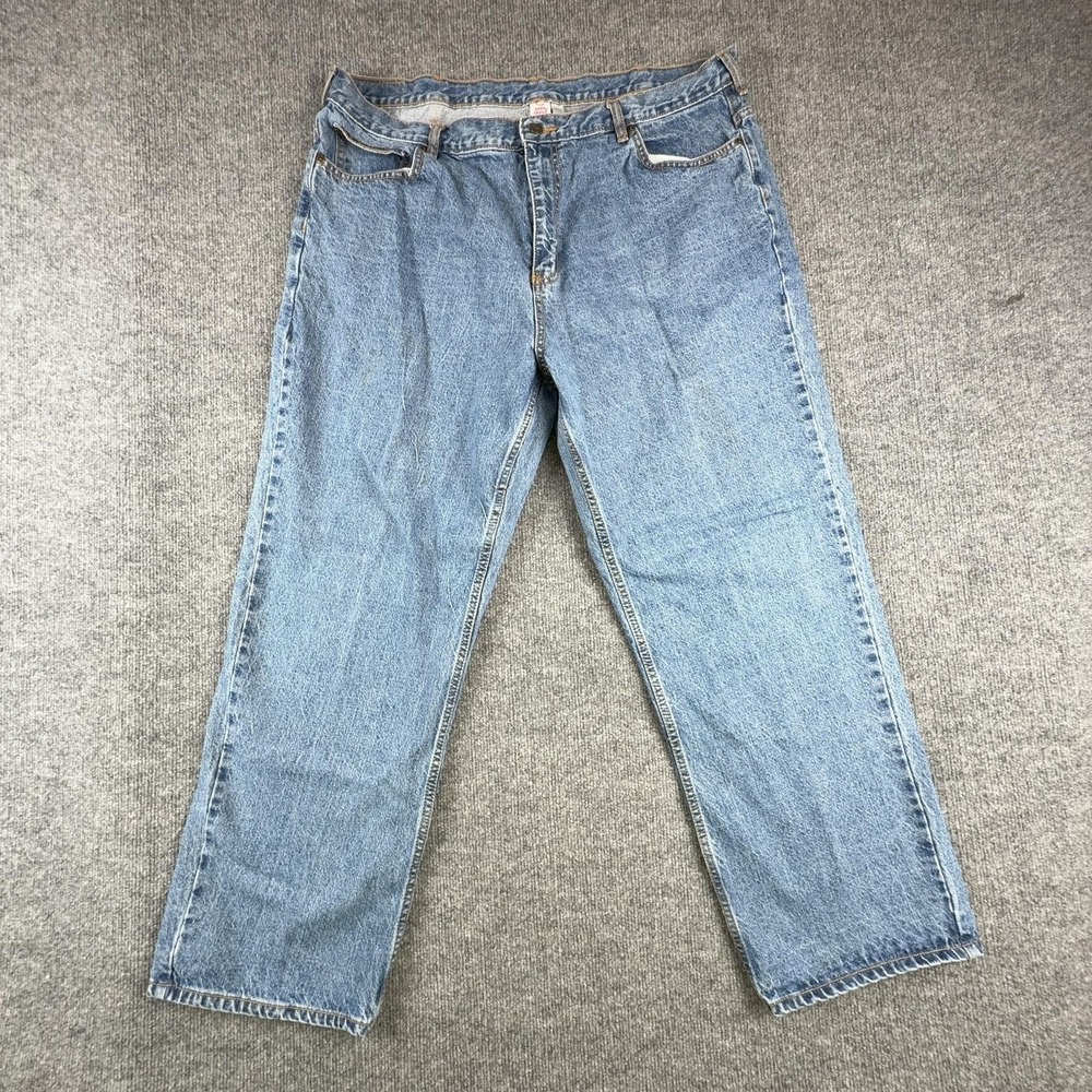 Open Trails Jeans Mens 40x28 Light Wash Blue Regular Fit Straight Leg Denim